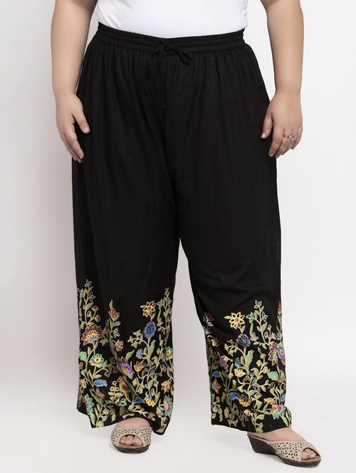embroidered straight palazzo - 17442100 - Very Small Image - 1