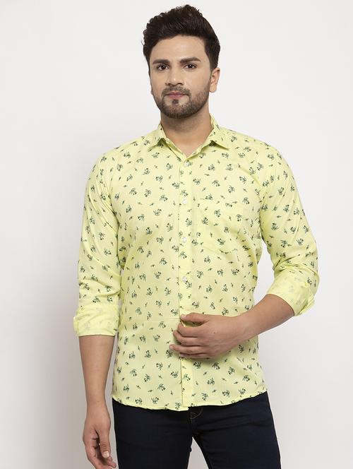 yellow printed casual shirt - 17442575 - Very Small Image - 1