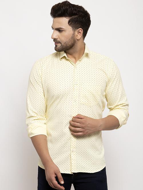 yellow printed casual shirt - 17442587 - Very Small Image - 1