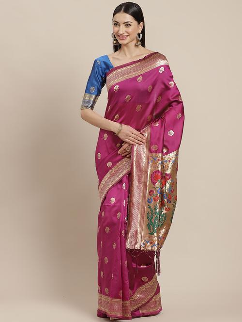 ethnic motif banarasi saree - 17444289 - Very Small Image - 1