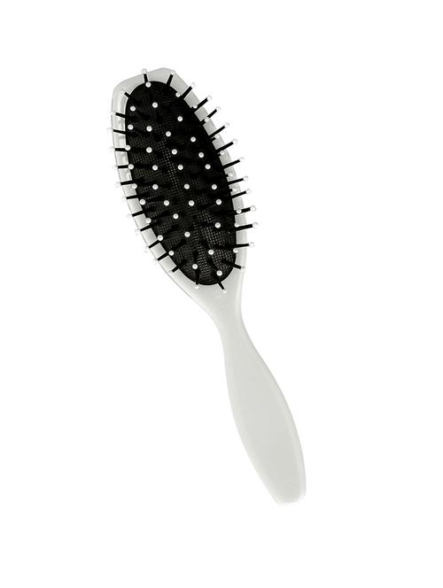 trisa from switzerland paddle hair brush with protected bristles, less breakage, comfortable styling (white) - 17444348 - Very Small Image - 1