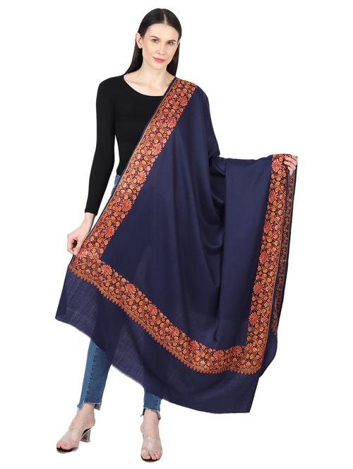 navy blue wool shawl - 17444532 - Very Small Image - 1