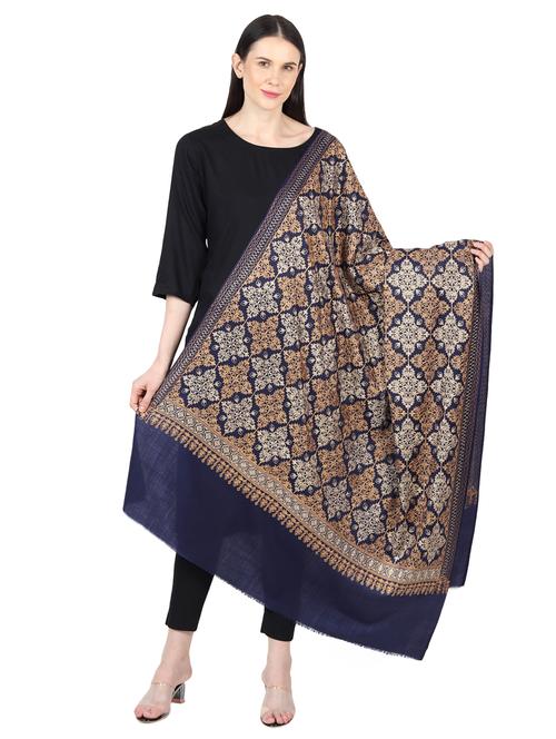 navy blue wool shawl - 17444535 - Very Small Image - 1