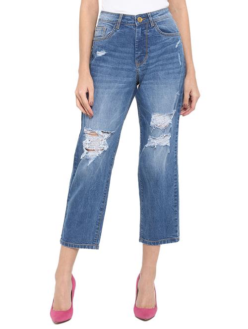 high rise distressed jean - 17445305 - Very Small Image - 1