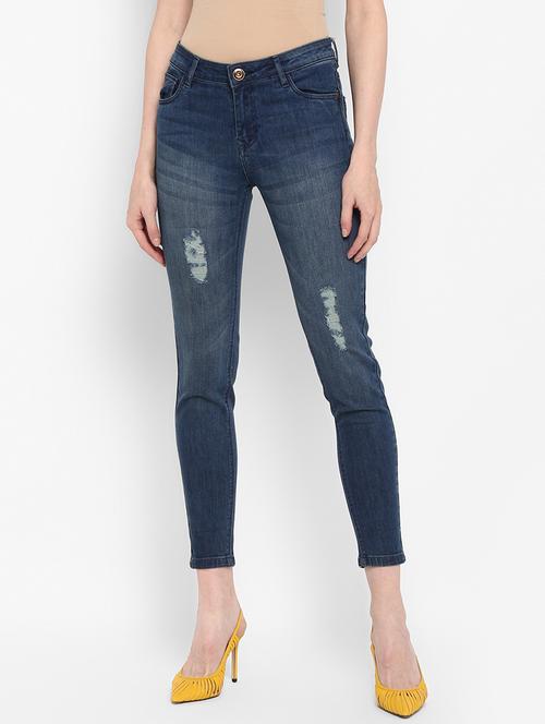 distressed detail denim jeans - 17445326 - Very Small Image - 1