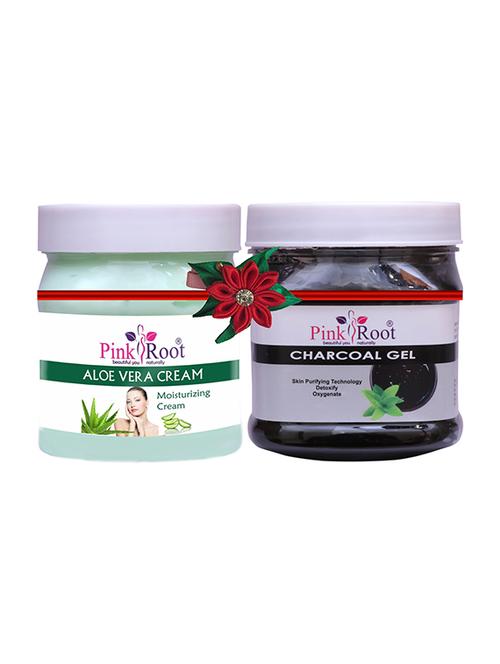 pink root aloe vera cream 500gm with charcoal cream 500gm - 17445444 - Very Small Image - 1
