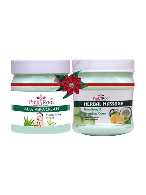 pink root aloe vera cream 500gm with hair repair spa cream 500gm - 17445460 - Very Small Image - 1