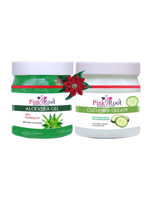 pink root aloe vera gel 500gm with aloevera mask 500gm - 17445476 - Very Small Image - 1