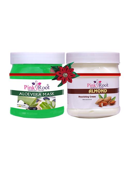pink root aloe vera mask 500gm with gold mask 500gm - 17445523 - Very Small Image - 1