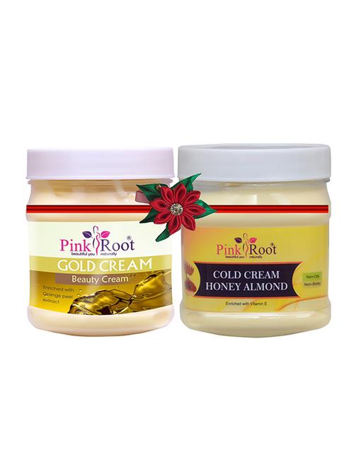 pink root gold cream 500gm with herbal massage cream 500gm - 17445698 - Very Small Image - 1