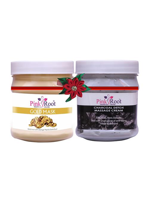 pink root gold mask 500gm with body massage cream 500gm - 17445751 - Very Small Image - 1