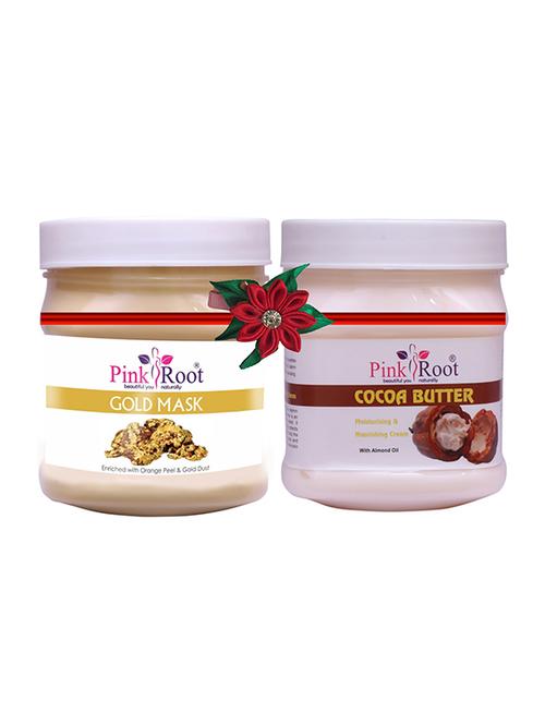 pink root gold mask 500gm with cocoa butter cold cream 500gm - 17445755 - Very Small Image - 1