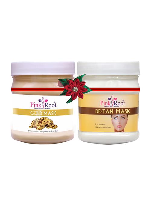 pink root gold mask 500gm with de-tan gel 500gm - 17445758 - Very Small Image - 1