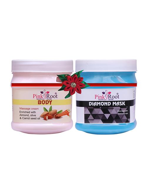 pink root body massage cream 500gm with diamond gel 500gm - 17445827 - Very Small Image - 1