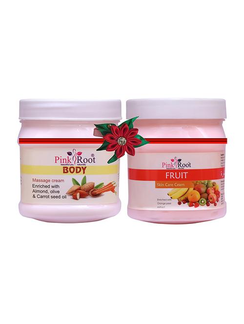 pink root body massage cream 500gm with foot spa cream 500gm - 17445829 - Very Small Image - 1
