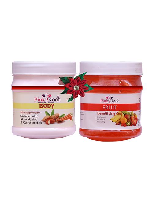 pink root body massage cream 500gm with fruit cream 500gm - 17445830 - Very Small Image - 1