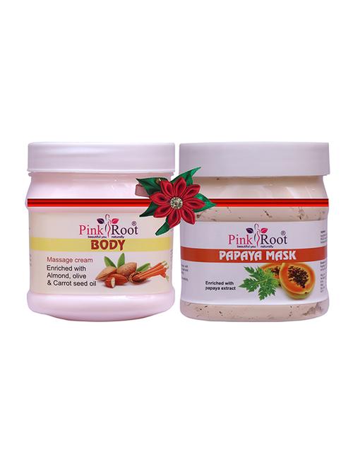 pink root body massage cream 500gm with papaya gel 500gm - 17445839 - Very Small Image - 1