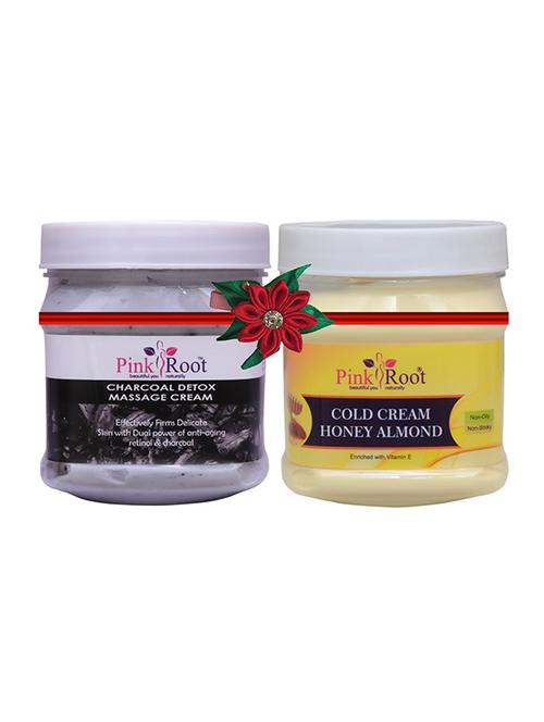 pink root charcoal cream 500gm with herbal massage cream 500gm - 17445866 - Very Small Image - 1