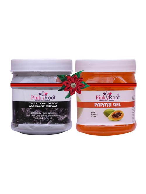 pink root charcoal cream 500gm with papaya cream 500gm - 17445869 - Very Small Image - 1