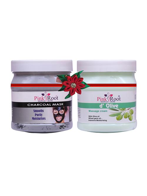 pink root charcoal mask 500gm with cocoa butter cream 500gm - 17445913 - Very Small Image - 1