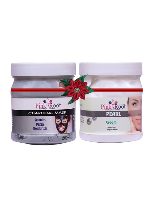 pink root charcoal mask 500gm with papaya mask 500gm - 17445931 - Very Small Image - 1