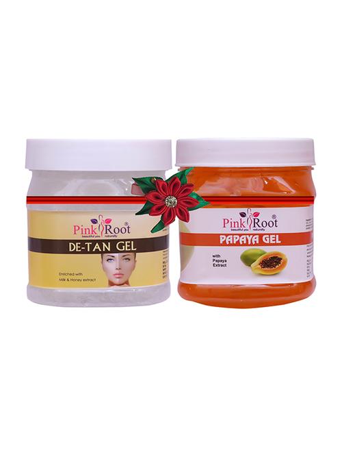 pink root de-tan gel 500gm with papaya cream 500gm - 17446035 - Very Small Image - 1