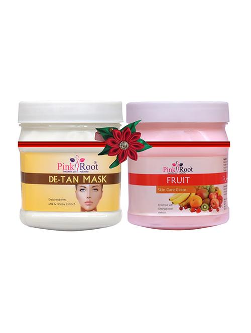 pink root de-tan mask 500gm with foot spa cream 500gm - 17446050 - Very Small Image - 1