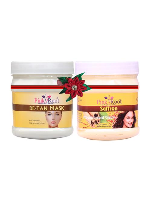 pink root de-tan mask 500gm with vitamin cream 500gm - 17446068 - Very Small Image - 1