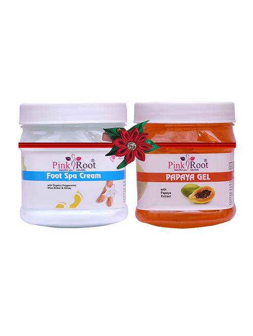pink root foot spa cream 500gm with papaya cream 500gm - 17446145 - Very Small Image - 1