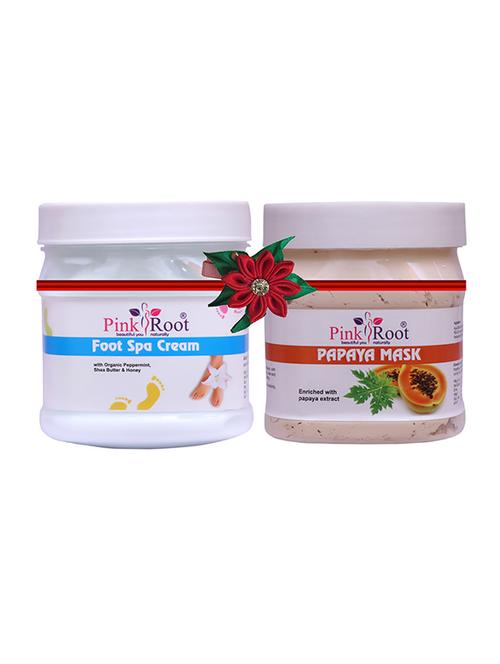 pink root foot spa cream 500gm with papaya gel 500gm - 17446146 - Very Small Image - 1