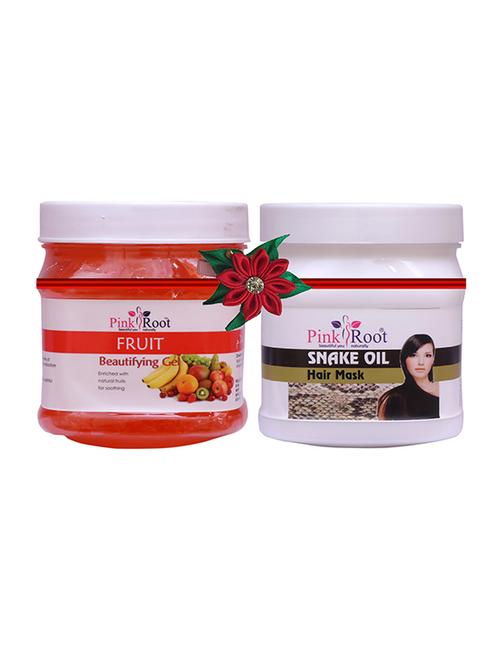pink root fruit gel 500gm with sandal turmeric mask 500gm - 17446188 - Very Small Image - 1