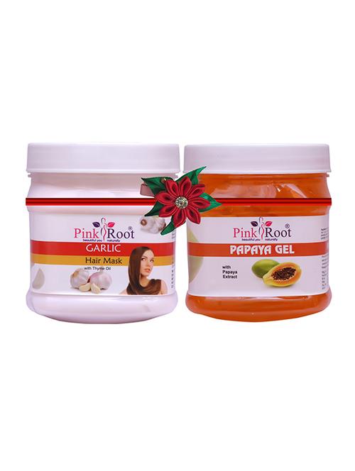 pink root garlic hair mask 500gm with papaya cream 500gm - 17446215 - Very Small Image - 1