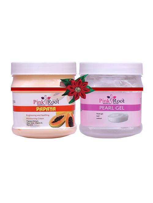 pink root papaya cream 500gm with pearl cream 500gm - 17446283 - Very Small Image - 1