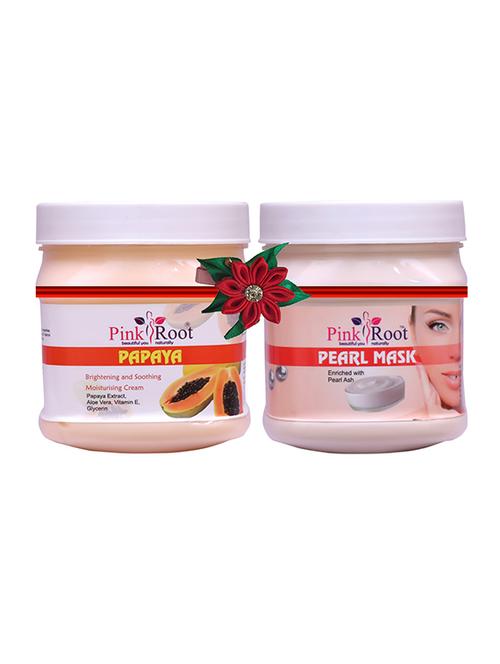 pink root papaya cream 500gm with pearl gel 500gm - 17446284 - Very Small Image - 1