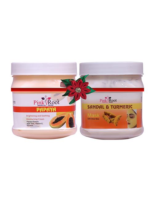 pink root papaya cream 500gm with pearl mask 500gm - 17446285 - Very Small Image - 1
