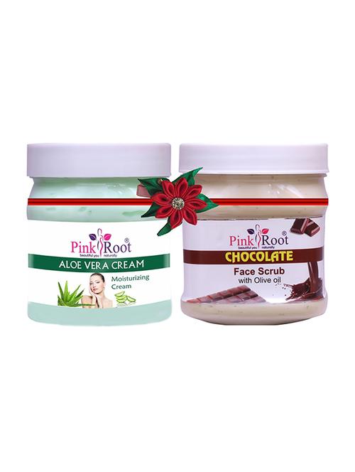 pink root aloe vera cream 500gm with charcoal scrub 500gm - 17446352 - Very Small Image - 1