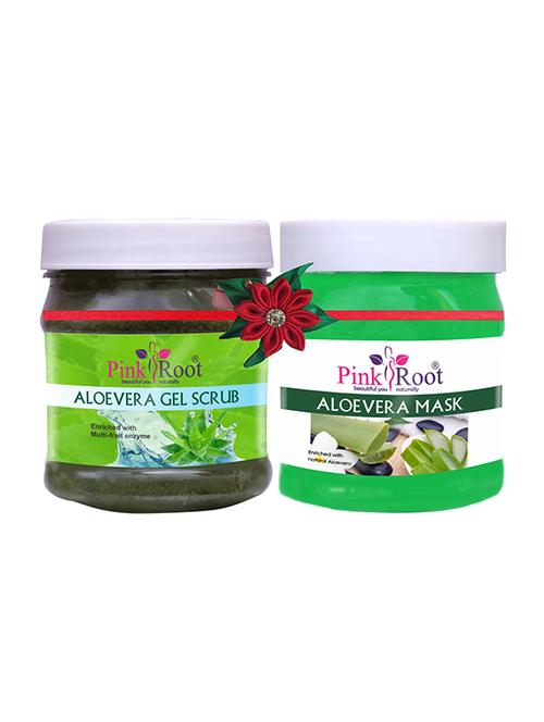 pink root aloe vera gel 500gm with wine & beer scrub 500gm - 17446386 - Very Small Image - 1