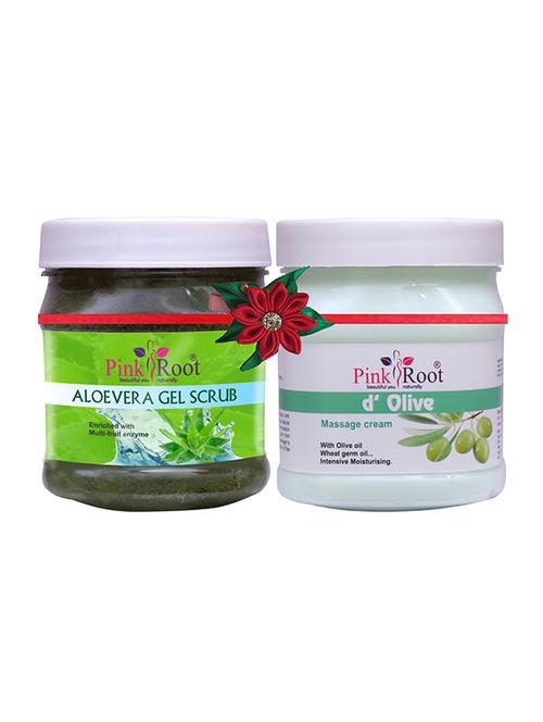 pink root aloe vera gel scrub 500gm with coffee gel scrub 500gm - 17446408 - Very Small Image - 1