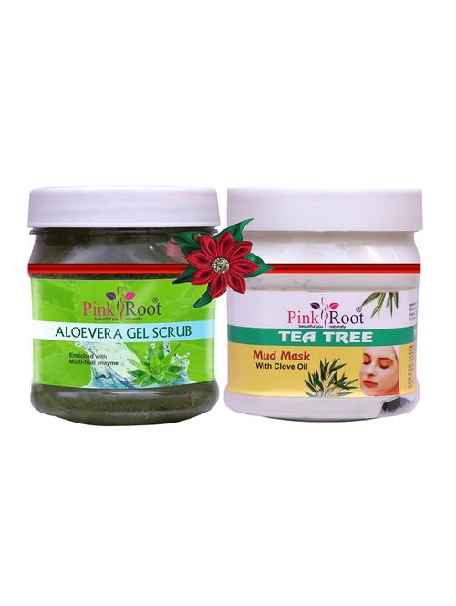 pink root aloe vera gel scrub 500gm with strawberry scrub 500gm - 17446441 - Very Small Image - 1