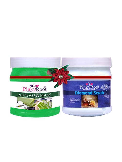 pink root aloe vera mask 500gm with de-tan scrub 500gm - 17446454 - Very Small Image - 1