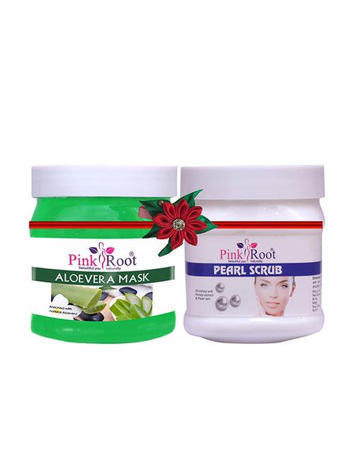 pink root aloe vera mask 500gm with orange scrub 500gm - 17446461 - Very Small Image - 1