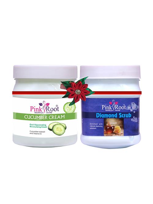 pink root cucumber cream 500gm with de-tan scrub 500gm - 17446473 - Very Small Image - 1