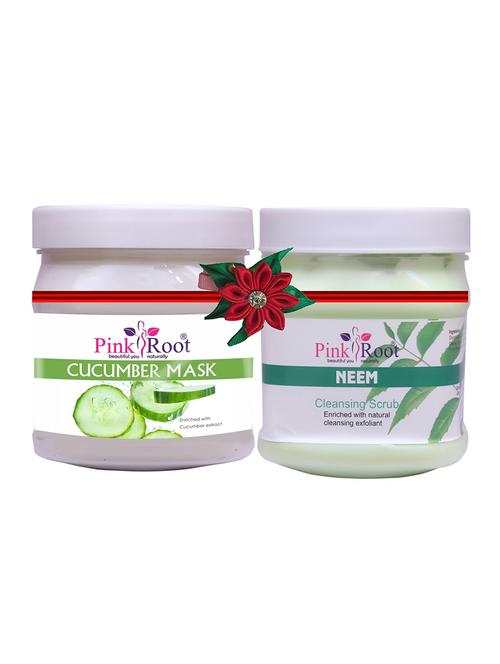 pink root cucumber mask 500gm with mint scrub 500gm - 17446516 - Very Small Image - 1