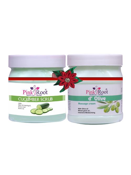 pink root cucumber scrub 500gm with coffee gel scrub 500gm - 17446539 - Very Small Image - 1
