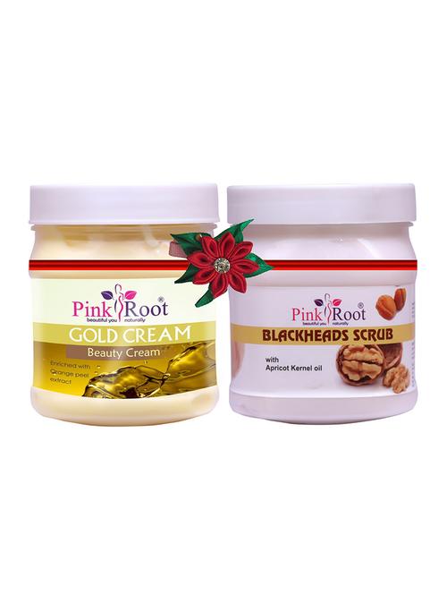 pink root gold cream 500gm with apricot scrub 500gm - 17446580 - Very Small Image - 1