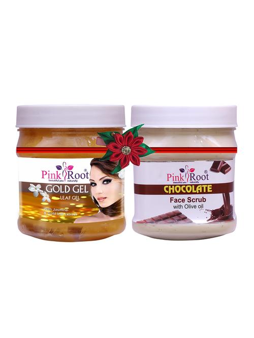 pink root gold gel 500gm with charcoal scrub 500gm - 17446600 - Very Small Image - 1