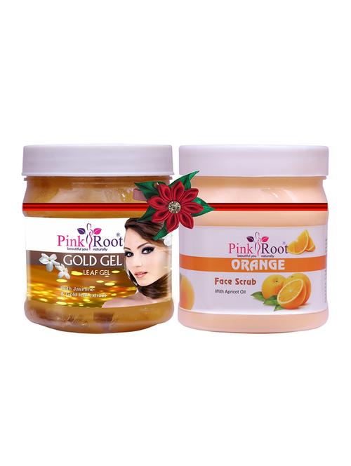 pink root gold gel 500gm with neem scrub 500gm - 17446609 - Very Small Image - 1