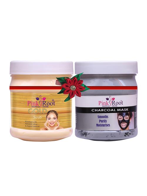 pink root gold scrub 500gm with charcoal gel 500gm - 17446639 - Very Small Image - 1