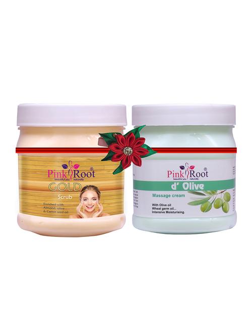 pink root gold scrub 500gm with coffee gel scrub 500gm - 17446645 - Very Small Image - 1