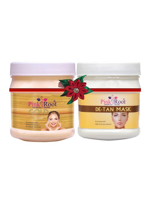 pink root gold scrub 500gm with de-tan gel 500gm - 17446647 - Very Small Image - 1